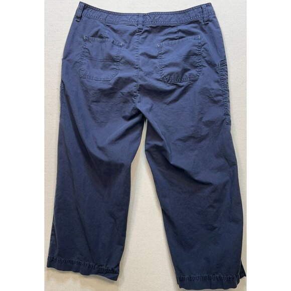 Eddie Bauer Women's Mercer Fit Cropped Pants Zipped Cargo Pocket Size 12 Blue - Picture 2 of 10